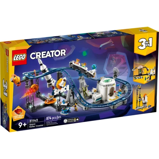 LEGO Creator 3 في 1 مجموعة بناء قطار الفضاء، تحتوي على قطار سريع، برج السقوط، دوامة، و5 شخصيات صغيرة، حديقة ترفيهية قابلة لإعادة البناء للأطفال من عمر 9 سنوات فما فوق، 31142 من ليغو LEGO Creator 3 في 1 مجموعة بناء قطار الفضاء، تحتوي على قطار سريع، برج السقوط، دوامة، و5 شخصيات صغيرة، حديقة ترفيهية قابلة لإعادة البناء للأطفال من عمر 9 سنوات فما فوق، 31142 من ليغو