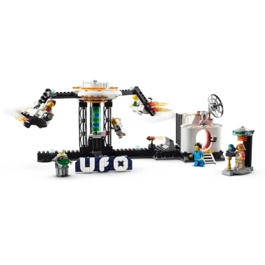 LEGO Creator 3 في 1 مجموعة بناء قطار الفضاء، تحتوي على قطار سريع، برج السقوط، دوامة، و5 شخصيات صغيرة، حديقة ترفيهية قابلة لإعادة البناء للأطفال من عمر 9 سنوات فما فوق، 31142 من ليغو - ليجو - Image 6