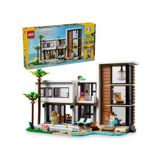 منزل حديث للألعاب LEGO Creator 3 في 1 - مجموعة بناء للأطفال مع 3 خيارات للبناء للأولاد والبنات، أعمار 9+ - مع شخصيتين صغيرتين للعب التخيلي - فكرة هدية لعيد الميلاد - 31153 من ليغو