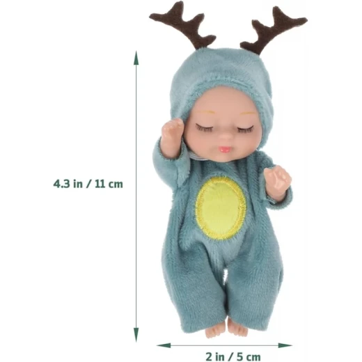 mini sleeping baby doll dress in green, 11 cm - sensoria - Image 2