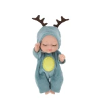 mini sleeping baby doll dress in green, 11 cm - sensoria