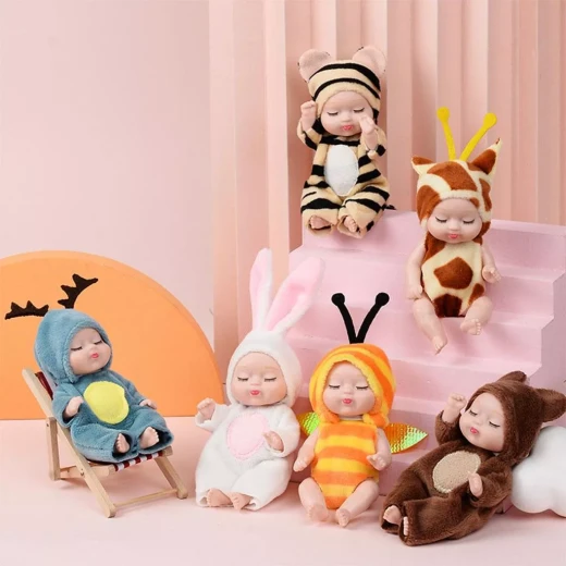 mini sleeping baby with fox costume 11 cm - sensoria - Image 3