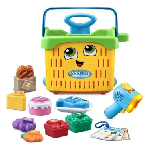 LeapFrog Count-Along Basket & Scanner, Roleplay Toy for Children, Interactive Learning Toy for Pretend Play, Play Set with Food, Shapes and Colours, - LeapFrog Enterprises - Image 3