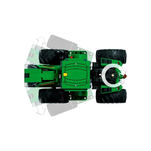 تكنيك جرار جون دير 9620 R 4WD (42136) توجيه مفصلي، ميزات واقعية، مقطورة مع آلية رفع، مناسب للأعمار من 8 فما فوق، مثالي لمحبي الجرارات من ليغو - Image 5