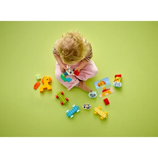 مجموعة ليغو DUPLO قطار الحيوانات الأول ومجسم الحصان، لعبة تعليمية للأطفال من عمر 1-3 سنوات مع 4 شخصيات حيوانات، هدية عيد ميلاد للأطفال الذين يحبون الحيوانات، لعبة إبداعية من الطبيعة للأطفال في مرحلة ما قبل المدرسة، 10412. - ليجو - Image 6