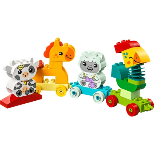 مجموعة ليغو DUPLO قطار الحيوانات الأول ومجسم الحصان، لعبة تعليمية للأطفال من عمر 1-3 سنوات مع 4 شخصيات حيوانات، هدية عيد ميلاد للأطفال الذين يحبون الحيوانات، لعبة إبداعية من الطبيعة للأطفال في مرحلة ما قبل المدرسة، 10412. - ليجو - Image 2