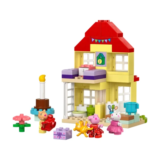 LEGO DUPLO Peppa Pig Birthday House Playset with 3 Animal Figures, Educational Toy for 2 Year Olds, Buildable Dollhouse for Creative Role Play, Peppa Pig Toy for Girls, Boys and Toddlers, 10433 - LEGO - Image 8