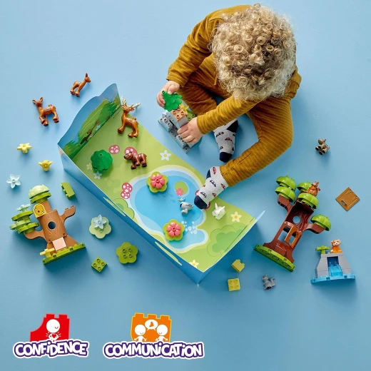ليغو دوبلو - الحيوانات البرية في أوروبا رقم 10979، ألعاب تعليمية للأطفال من عمر سنتين فما فوق مع شخصيات حيوانات غابة مثل الغزال، الدب، والثعلب - ليجو - Image 4