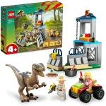 ليغو Jurassic Park – هروب الفيلوسيرابتور (رقم 76957) – لعبة ديناصور مناسبة للبنين والبنات وجميع الأطفال من عمر 4 سنوات فما فوق، تحتوي على شخصيات ديناصورات، سيارة دفع رباعي، وشخصيتين - ليجو