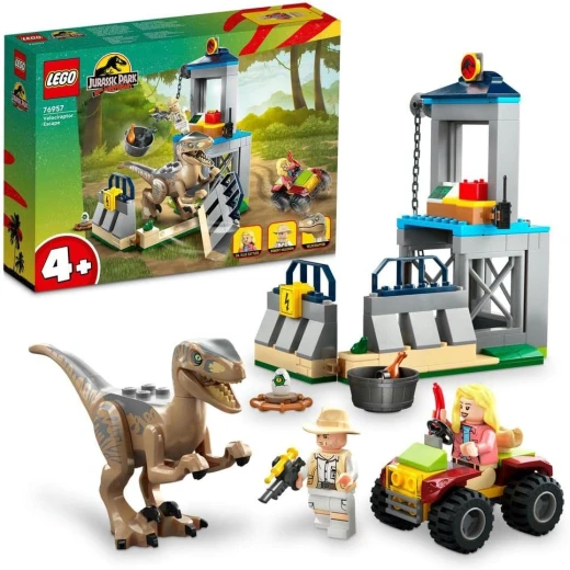 ليغو Jurassic Park – هروب الفيلوسيرابتور (رقم 76957) – لعبة ديناصور مناسبة للبنين والبنات وجميع الأطفال من عمر 4 سنوات فما فوق، تحتوي على شخصيات ديناصورات، سيارة دفع رباعي، وشخصيتين ليغو Jurassic Park – هروب الفيلوسيرابتور (رقم 76957) – لعبة ديناصور مناسبة للبنين والبنات وجميع الأطفال من عمر 4 سنوات فما فوق، تحتوي على شخصيات ديناصورات، سيارة دفع رباعي، وشخصيتين
