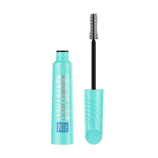 ماسكارا Rimmel KIND & FREE لتكثيف الرموش للعيون الحساسة أسود حجم قابل للبناء وتركيبة ألياف الصبار الطبيعية