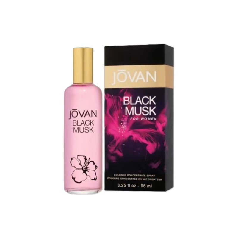 عطر بلاك مسك كولونيا مركز للنساء بخاخ 3.0 أونصة عطر زهري خشبي موسكي مع نفحات الرمان، الياسمين، الباتشولي وكريمة البُروليه عطر أنيق يدوم طويلاً من جوفان - جوفان