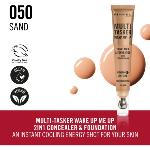 Rimmel Multi Tasker Wake Me Up Concealer & Foundation Brightening Formula Radiant Finish 20ml - Rimmel London - Image 3