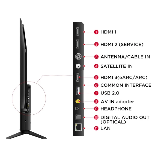 تلفزيون TCL مقاس 139 سم (55 بوصة) – سلسلة معدنية بدون حواف، 4K UHD ذكي LED بنظام Google TV، موديل 55V6B (أسود) – ضمان لمدة سنتين - تي سي ال - Image 8