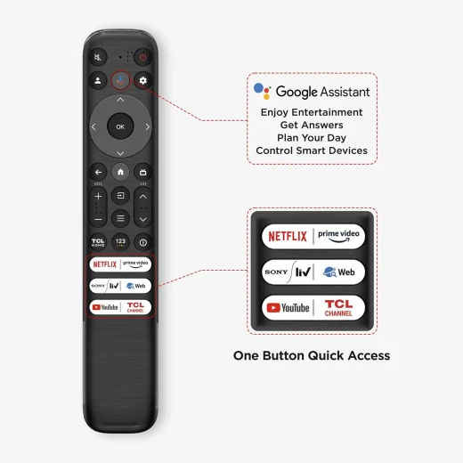 تلفزيون TCL مقاس 215 سم (85 بوصة) من سلسلة C655 بدقة 4K Ultra HD، ذكي، QLED، مع Google TV – موديل 85C655 (أسود) – ضمان لمدة سنتين - تي سي ال - Image 11