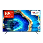تلفزيون جوجل الذكي QD-Mini LED بدقة فائقة 4K مقاس 164 سم (65 بوصة) 65C755 (أسود) مع ضمان لمدة عامين من تي سي ال - تي سي ال