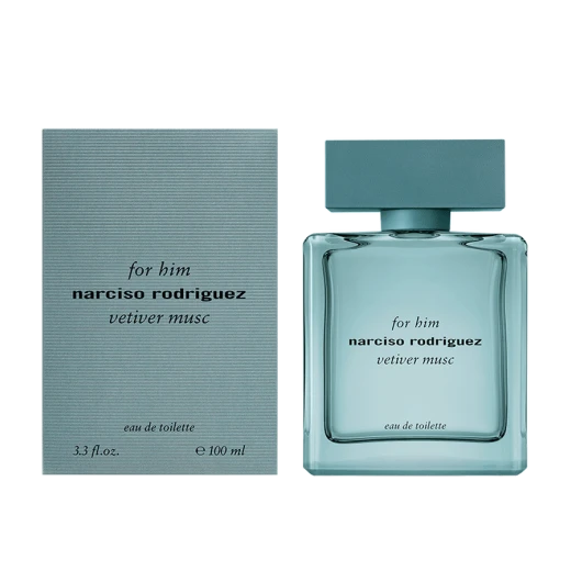 Narciso Rodriguez Vetiver Musc for Men Eau de Toilette Spray, Woody Aromatic Fragrance with Musk, Cardamom & Lavender Notes, 3.4 oz 100 ml 2024 Launch