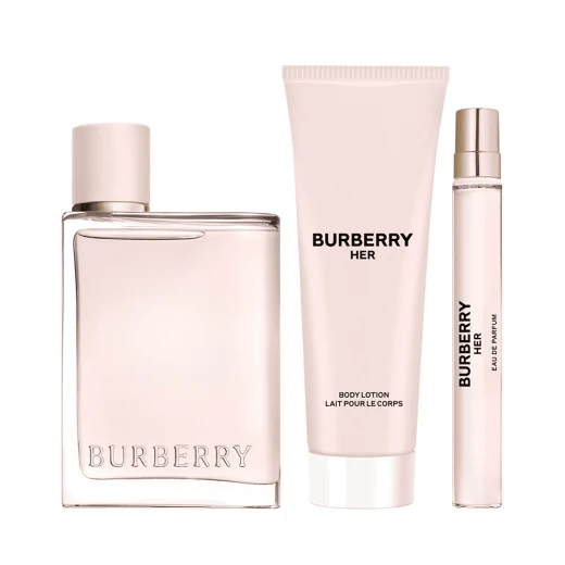 مجموعة عطر هير للنساء تشمل 100 مل ماء عطر، 10 مل سبراي للسفر، و75 مل لوشن للجسم رائحة فاكهية زهرية مع ياسمين، بنفسج، عنبر ومسك من بربري - بيربيري - Image 3