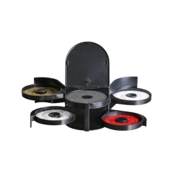 Table Craft Glass Rimming Station with 5-Swing Out Trays Black, Dia 4.6x15.9x10.8 cm
