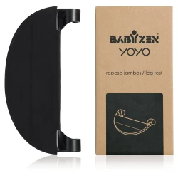 BABYZEN YOYO Leg Rest Compatible with YOYO, YOYO+, and YOYO² Easy Clip-On, Multiple Positions, Removable Padding Black