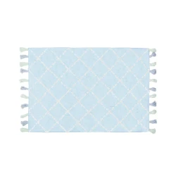 Aratextil Cotton Carpet Washable Rug for Youth Rooms 120x160 cm Tanger Blue Machine Washable (30°C), Soft & Durable