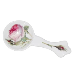 Creative Roy Kirkham Traditional Ceramic Rose Teabag Spoon in White/Purple