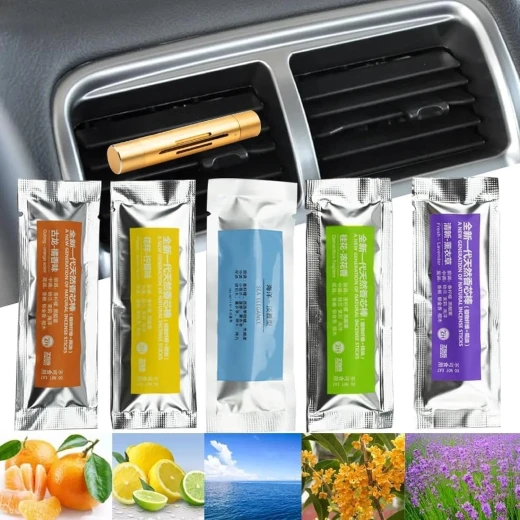 معطر جو للسيارة، موزع طويل الأمد مع عطور، مجموعات مخصصة، مزيل للروائح بالزيوت العطرية، عطر منعش يدوم طويلاً وقابل لإعادة التعبئة (5 عطور مختلطة) - Image 5