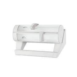 Guzzini Latina Triple Kitchen Roll Holder White 40 x 25 x 11 cm Wall-Mount Dispenser for Foil, Baking Paper & Cling Film Durable Clear Plastic Precise Cutting System