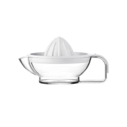 Guzzini Latina Manual Citrus Juicer White, 16cm Easy Hand Press for Oranges, Lemons, Limes & Grapefruits BPA-Free, Compact & Stylish Design