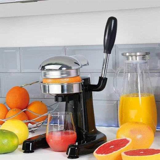 Kuchenprofi Positano Professional Manual Juicer Heavy-Duty Citrus Press with Stainless Steel Cone & Funnel, Lever Mechanism, Suction Feet for Stability Compact & Efficient Black 23x25x23 cm, 2.4 kg - Kuchenprofi - Image 2