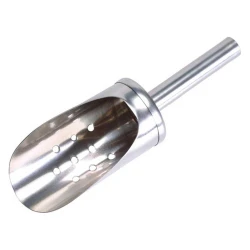 APS Ice shovel, portioning spoon, ice scoop, bar equipment, perforated, ideal for filling slim glasses, stainless steel, 5 x 5 cm, 19 cm height