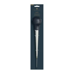 Kitchen Craft Stainless Steel Baster with Injector Heat-Resistant Silicone Bulb, Polished Aluminum Finish, Dishwasher Safe Professional Roasting Tool