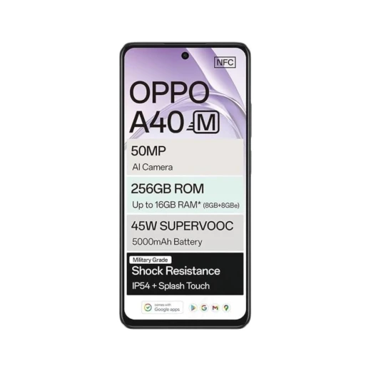 A60، شاشة LCD 6.67 بوصة 90Hz، معالج سنابدراغون 680 4G، كاميرا 50MP AI، 256GB ذاكرة، 8GB RAM، بطارية 5100mAh، شحن سريع SUPERVOOC 45W، لون ميدنايت بوربل من أوبو - أوبو - Image 2