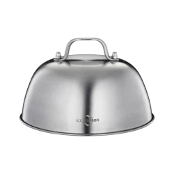 Küchenprofi Barbecue Bell, Stainless Steel, Burger Bell with Handle, for Melting, Cooking and Keeping Warm, Robust Grill Accessories, Dishwasher Safe, Height without Handle 7 cm, Diameter 16 cm