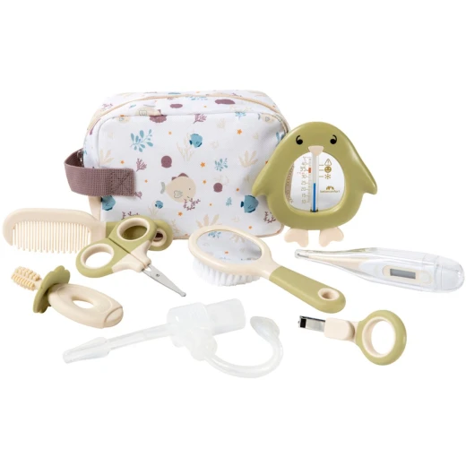 Bebe confort Baby Care Essential Set, Baby Health Care and Grooming Kit, from Birth Newborn Care, Ideal for Travelling, Case Included, Under The Sea