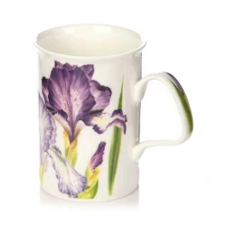 Roy Kirkham Mug Iris Lancaster Mug 320ml, Colored Floral Design, 105mm Height Microwave & Dishwasher Safe