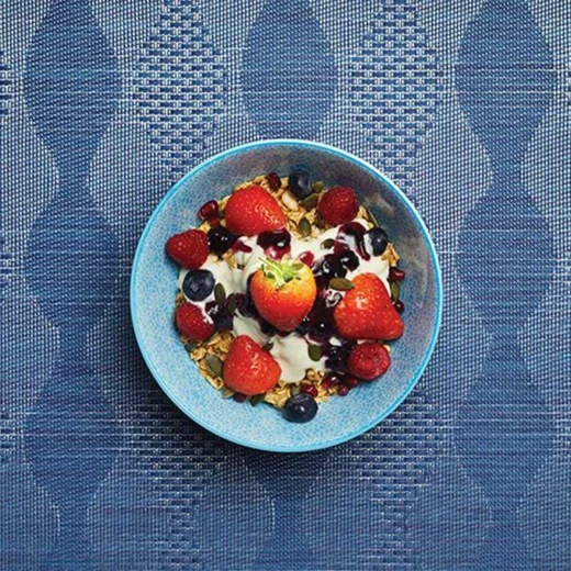 Kitchen Craft Glazed Stoneware Bowl with Geometric Pattern, Blue & Red Ceramic Bowls with Footed Base, Microwave & Dishwasher Safe, 15.7 cm (6") - KitchenCraft - Image 3