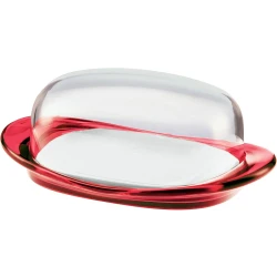 Guzzini - Feeling, butter dish - transparent red, 20 x 12,3 x h 7,5 cm