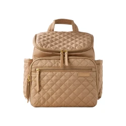 Skip Hop Forma Backpack Diaper Bag Camel, Lightweight & Quilted, Includes Insulated & Mesh Packing Cubes, Extra-Wide Dual Zip Opening, Padded Straps