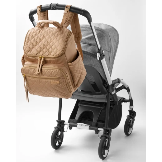 Skip Hop Forma Backpack Diaper Bag Camel, Lightweight & Quilted, Includes Insulated & Mesh Packing Cubes, Extra-Wide Dual Zip Opening, Padded Straps - Skip Hop - Image 3