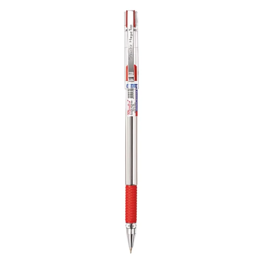 Montex Mega Top Ball Pens Pack of 10 Red Ink Ballpoint Pens Smooth Writing, Durable Tip Ideal for School, Office & Everyday Use - Montex - Image 2