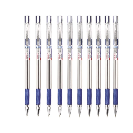 Montex Mega Top Ball Pens Pack of 10 Blue Ink Ballpoint Pens Smooth Writing, Durable Tip Ideal for School, Office & Everyday Use