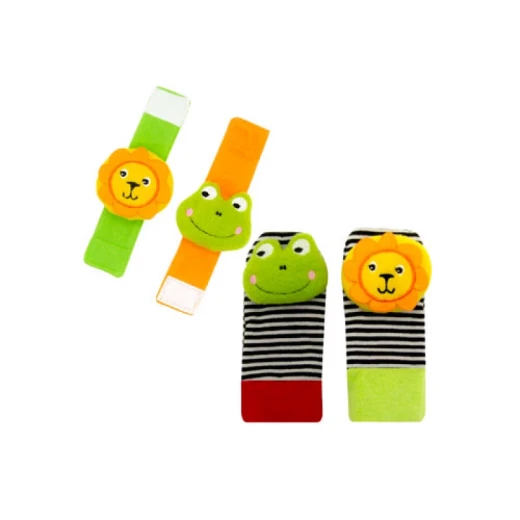 Babyjem Wrist & Foot Rattle, Frog & Lion Babyjem Wrist & Foot Rattle, Frog & Lion