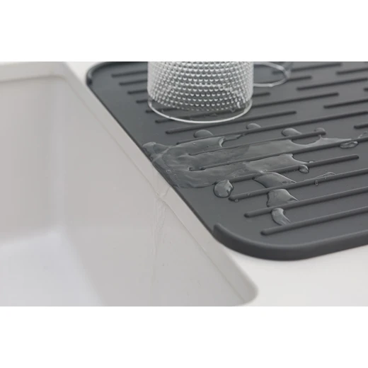 Brabantia Silicone Dish Drying Mat Dark Grey 0.9 cm, Width 32.5 cm, Depth 43.8 cm - KitchenCraft - Image 6
