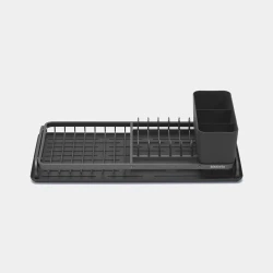 Brabantia Small Compact Dish Drying Rack Dark Gray Height: 12.5 cm, Length: 46.3 cm, Width: 20.0 cm