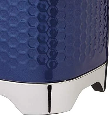 Kitchencraft Tea Canister with Geometric Hexagon Pattern Midnight Navy1 1x11x19cm - KitchenCraft - Image 2