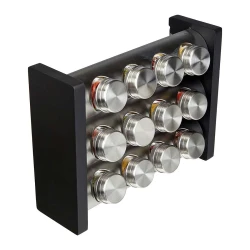 Kuchenprofi Spice Rack with 12 Glass Black