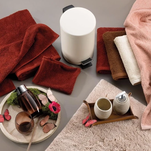 Kela Leonora Face Towel 21x15cm Salmon Red 100% Combed Cotton, Soft, Fluffy & Durable Washable at 60°C - Kela - Image 2
