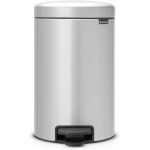 Brabantia NewIcon Pedal Bin 12L with Plastic Inner Bucket Soft Closing, Moss Metallic Grey Eco-Friendly, Quiet Operation, Supports The Ocean Cleanup - Brabantia