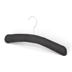 Bentley Wellington Satin Padded Hanger Black Luxury Fabric Hanger for Delicate Clothing (38cm, Cotton & Linen)